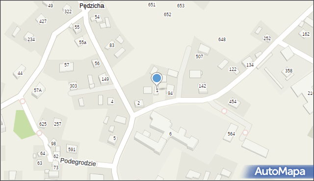 Podegrodzie, Podegrodzie, 1, mapa Podegrodzie