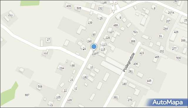Podegrodzie, Podegrodzie, 110, mapa Podegrodzie