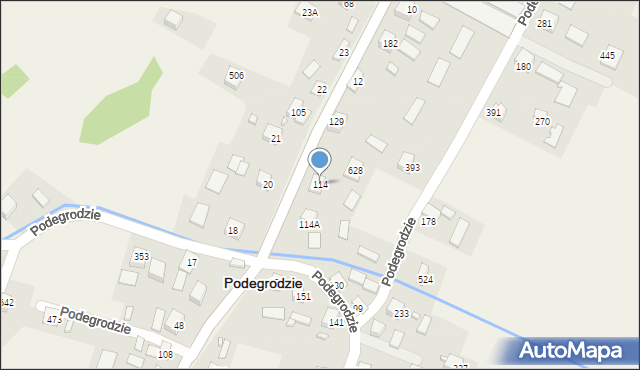 Podegrodzie, Podegrodzie, 114, mapa Podegrodzie