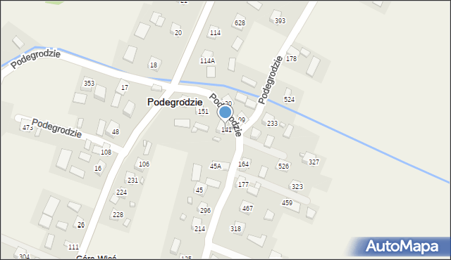 Podegrodzie, Podegrodzie, 141, mapa Podegrodzie