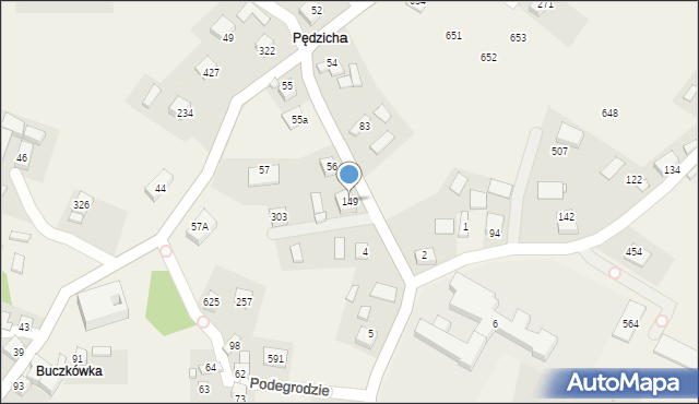 Podegrodzie, Podegrodzie, 149, mapa Podegrodzie
