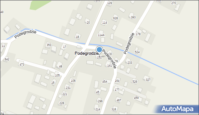 Podegrodzie, Podegrodzie, 151, mapa Podegrodzie