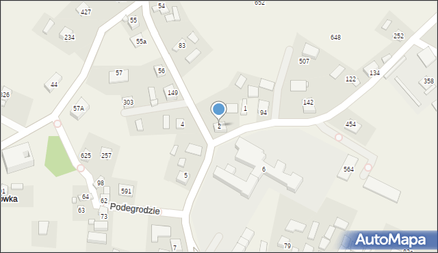 Podegrodzie, Podegrodzie, 2, mapa Podegrodzie
