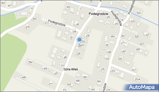 Podegrodzie, Podegrodzie, 224, mapa Podegrodzie