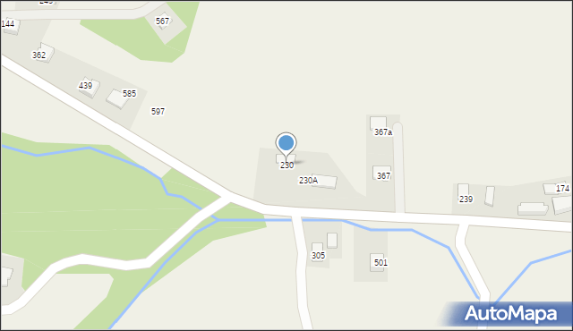 Podegrodzie, Podegrodzie, 230, mapa Podegrodzie