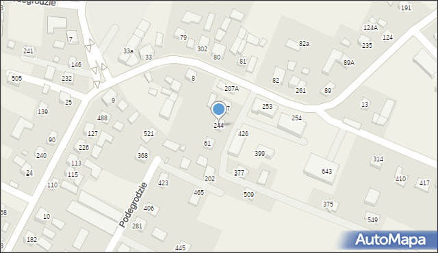 Podegrodzie, Podegrodzie, 244, mapa Podegrodzie