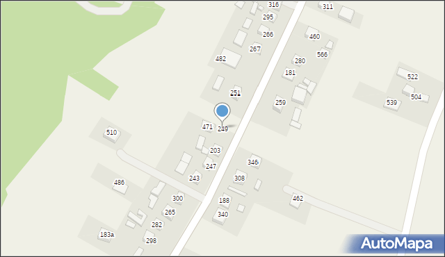 Podegrodzie, Podegrodzie, 249, mapa Podegrodzie