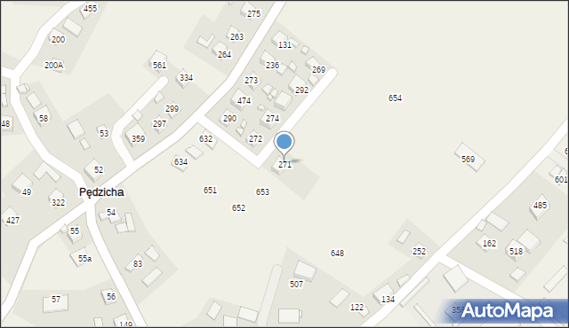 Podegrodzie, Podegrodzie, 271, mapa Podegrodzie