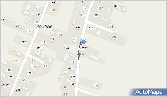 Podegrodzie, Podegrodzie, 276, mapa Podegrodzie