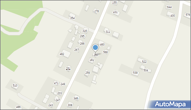 Podegrodzie, Podegrodzie, 280, mapa Podegrodzie