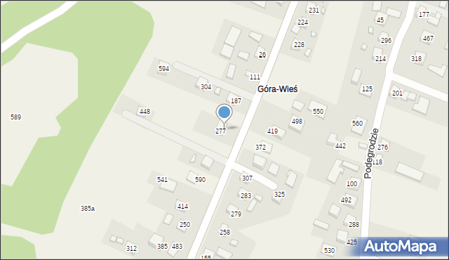 Podegrodzie, Podegrodzie, 291, mapa Podegrodzie