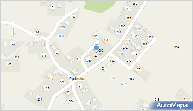 Podegrodzie, Podegrodzie, 297, mapa Podegrodzie