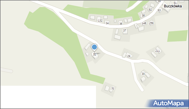 Podegrodzie, Podegrodzie, 32, mapa Podegrodzie