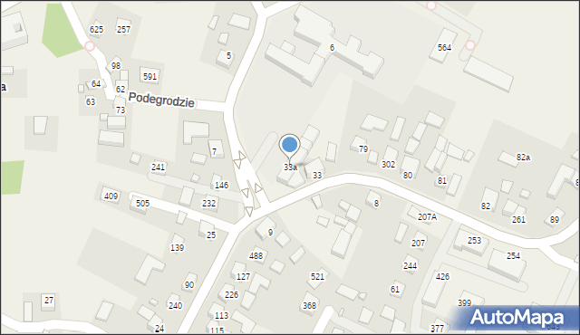Podegrodzie, Podegrodzie, 33a, mapa Podegrodzie