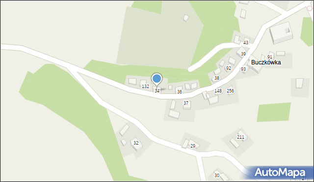 Podegrodzie, Podegrodzie, 34, mapa Podegrodzie