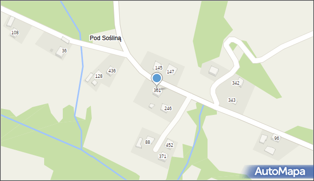 Podegrodzie, Podegrodzie, 361, mapa Podegrodzie