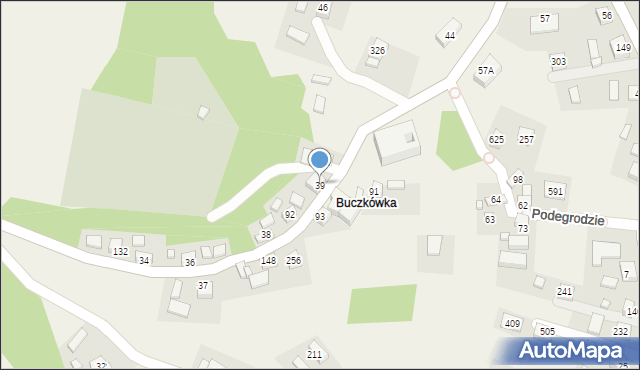 Podegrodzie, Podegrodzie, 39, mapa Podegrodzie