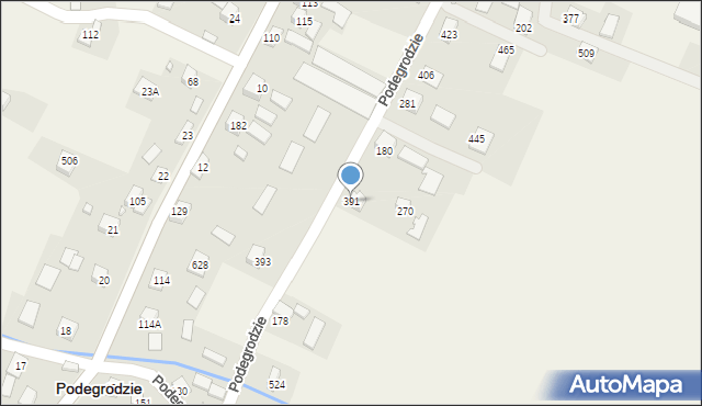 Podegrodzie, Podegrodzie, 391, mapa Podegrodzie