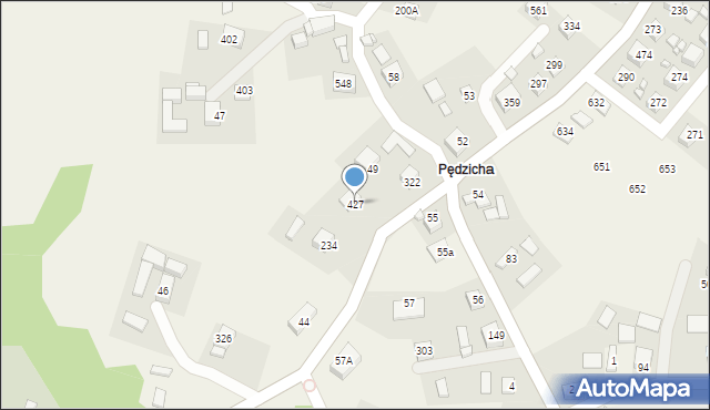 Podegrodzie, Podegrodzie, 427, mapa Podegrodzie