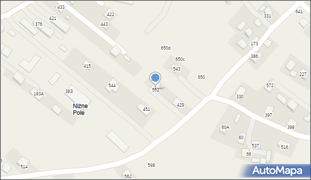 Podegrodzie, Podegrodzie, 552, mapa Podegrodzie