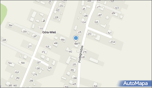 Podegrodzie, Podegrodzie, 560, mapa Podegrodzie