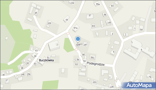Podegrodzie, Podegrodzie, 625, mapa Podegrodzie