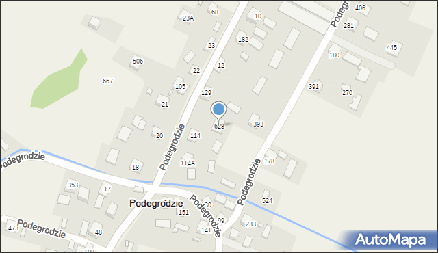 Podegrodzie, Podegrodzie, 628, mapa Podegrodzie