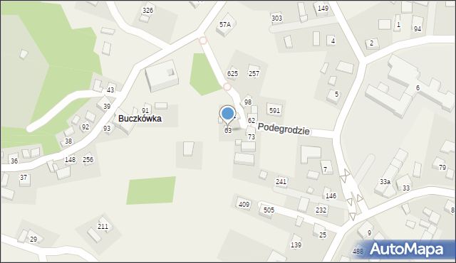Podegrodzie, Podegrodzie, 63, mapa Podegrodzie