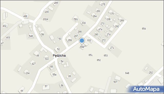 Podegrodzie, Podegrodzie, 634, mapa Podegrodzie