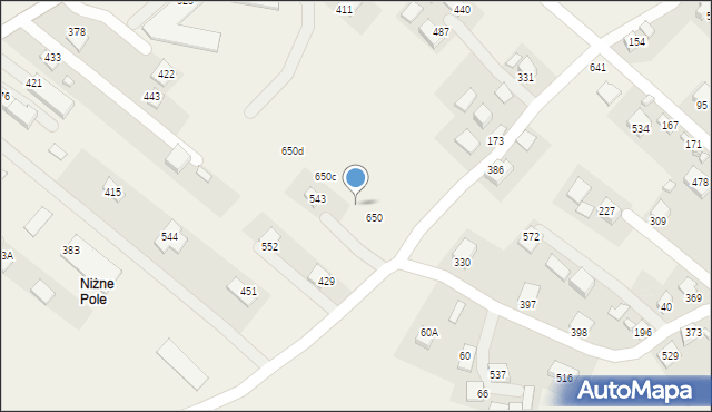 Podegrodzie, Podegrodzie, 650a, mapa Podegrodzie