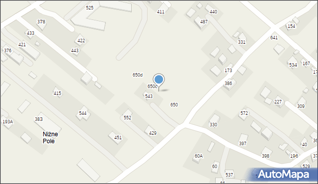 Podegrodzie, Podegrodzie, 650b, mapa Podegrodzie