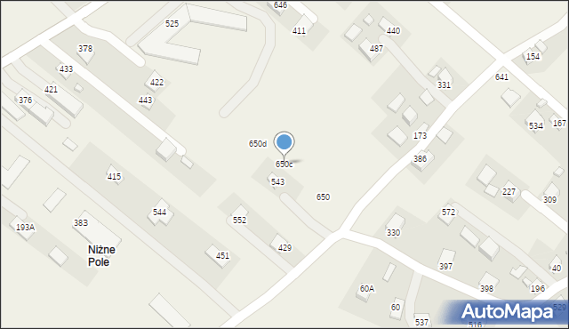 Podegrodzie, Podegrodzie, 650c, mapa Podegrodzie