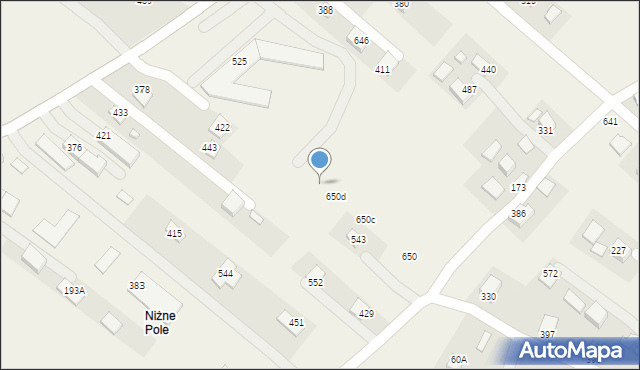 Podegrodzie, Podegrodzie, 650e, mapa Podegrodzie