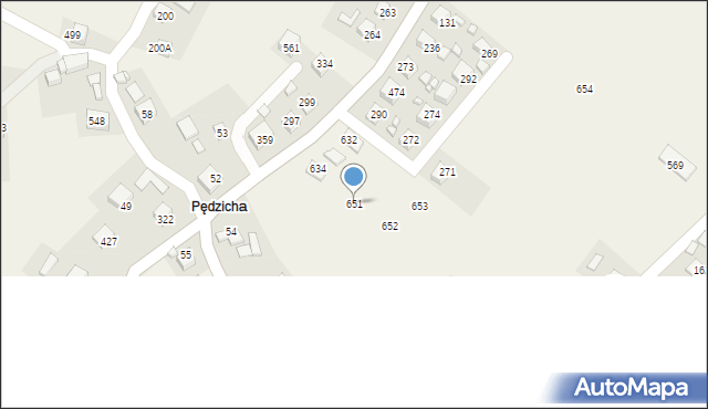 Podegrodzie, Podegrodzie, 651, mapa Podegrodzie