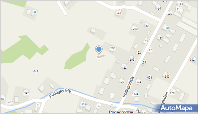 Podegrodzie, Podegrodzie, 667, mapa Podegrodzie