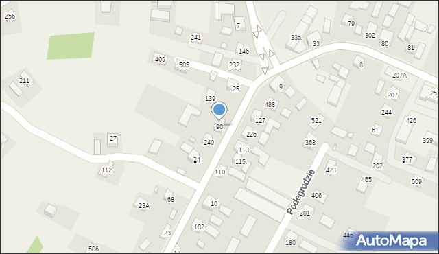 Podegrodzie, Podegrodzie, 90, mapa Podegrodzie