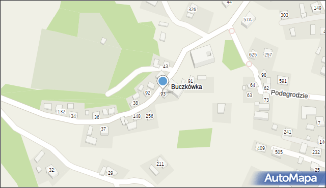 Podegrodzie, Podegrodzie, 93, mapa Podegrodzie