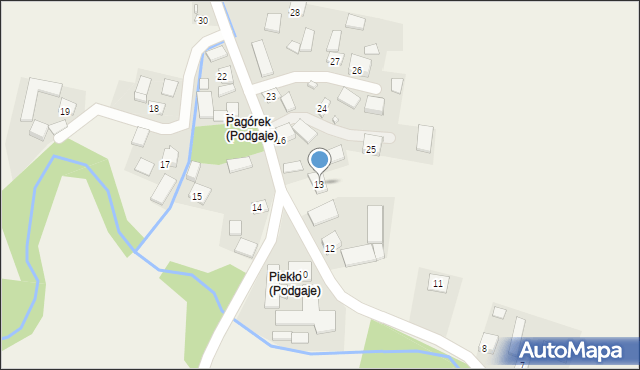 Podgaje, Podgaje, 13, mapa Podgaje