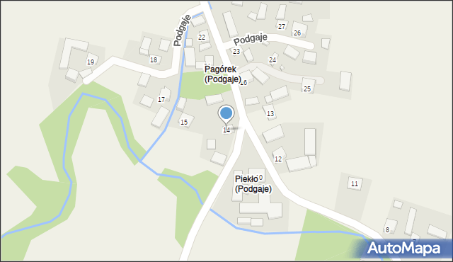 Podgaje, Podgaje, 14, mapa Podgaje