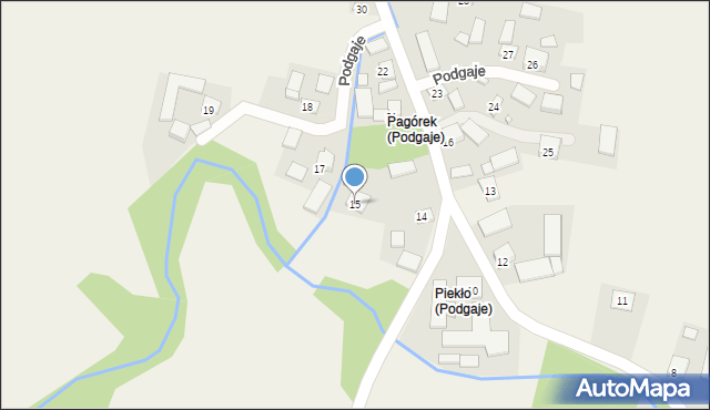 Podgaje, Podgaje, 15, mapa Podgaje