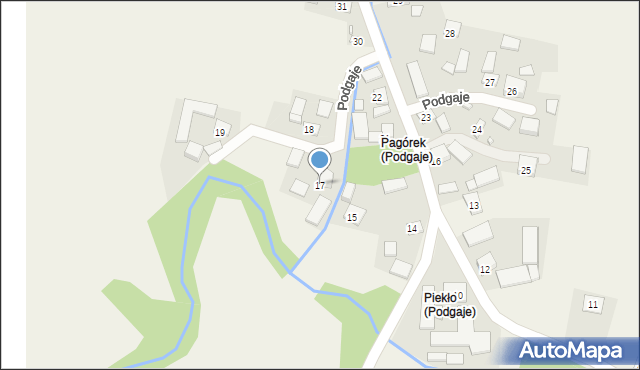 Podgaje, Podgaje, 17, mapa Podgaje