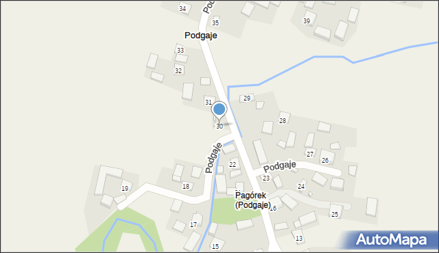 Podgaje, Podgaje, 30, mapa Podgaje