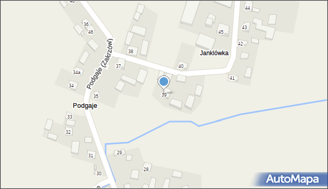 Podgaje, Podgaje, 39, mapa Podgaje