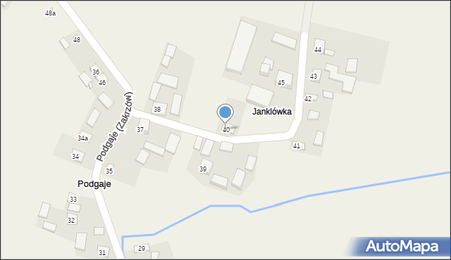 Podgaje, Podgaje, 40, mapa Podgaje