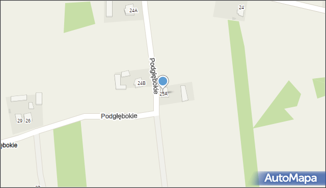 Podgłębokie, Podgłębokie, 25A, mapa Podgłębokie