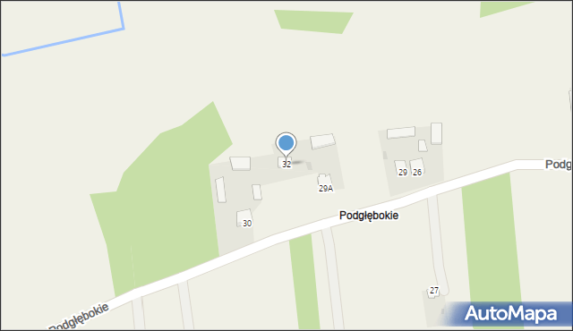 Podgłębokie, Podgłębokie, 32, mapa Podgłębokie