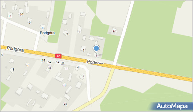 Podgóra, Podgóra, 1, mapa Podgóra