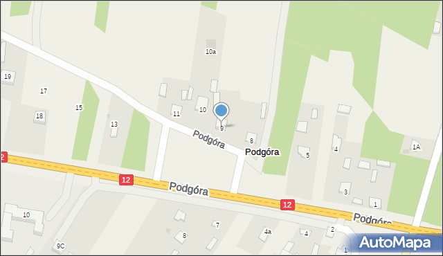 Podgóra, Podgóra, 9, mapa Podgóra