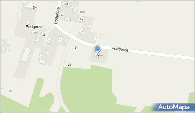 Podgórze, Podgórze, 13, mapa Podgórze