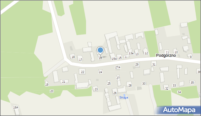 Podgórzno, Podgórzno, 16, mapa Podgórzno